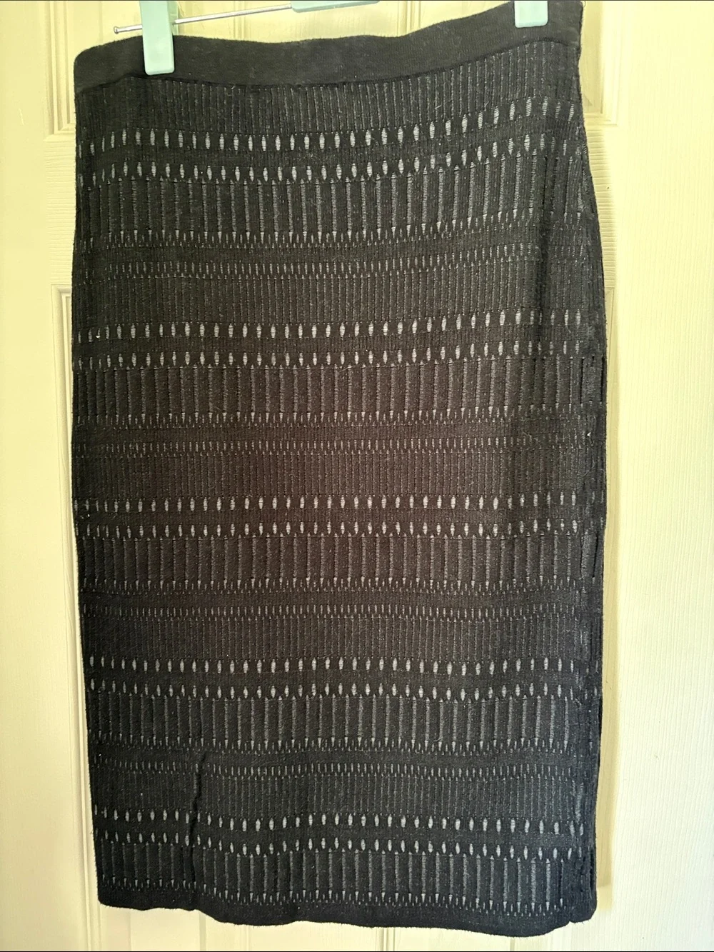 Elie Tahari Black Open-Knit Pencil Skirt